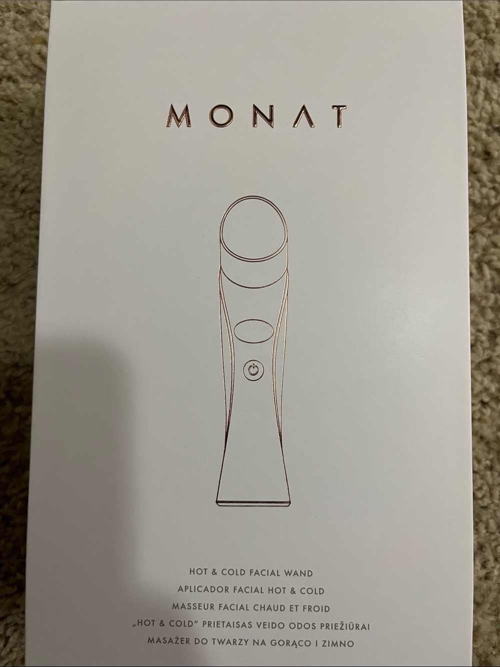 MONAT Hot & Cold Facial Wand - White with Rose Gold Accents